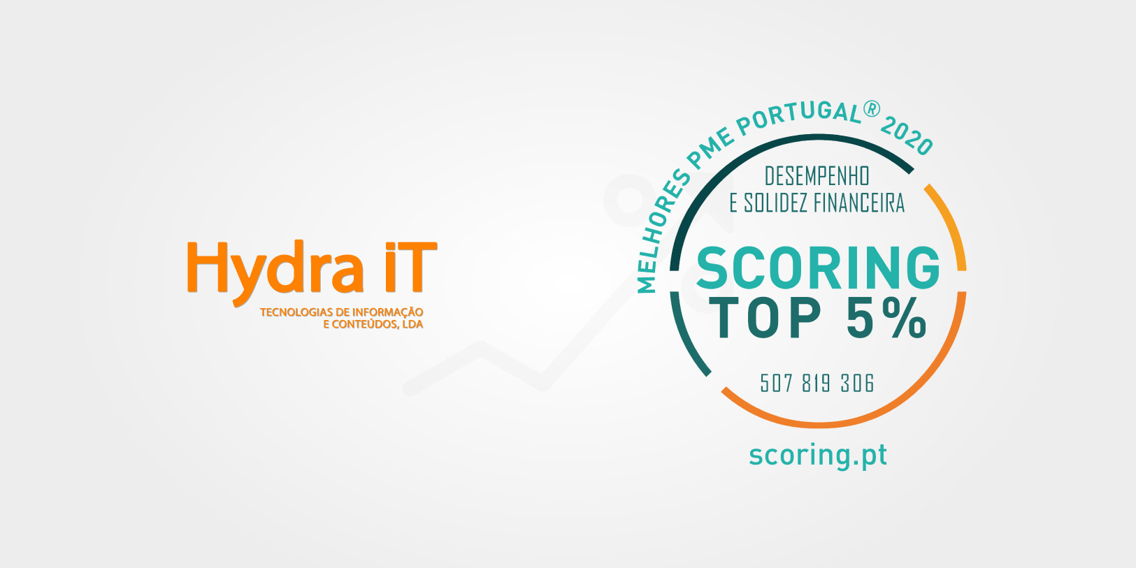 Hydra IT foi certificada e distinguida como “Top 5% Melhores PME de Portugal